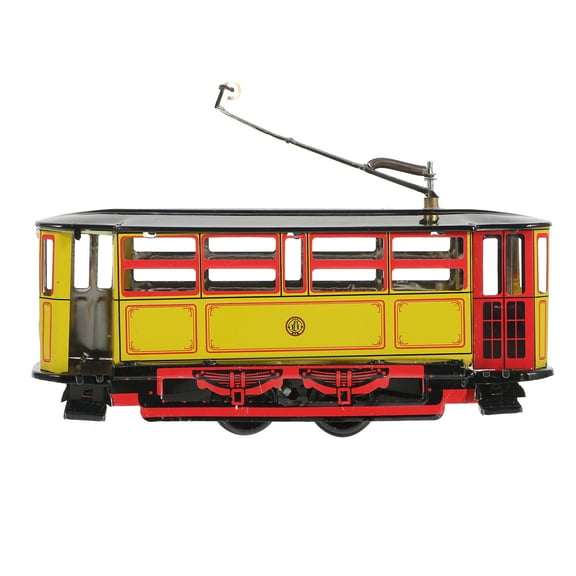 Vintage Themed Wind Up Trolley Toy Creative Trolley Metal Toy Photography Props