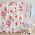 thumbnail image 2 of Shower Curtain Watercolor Spring Floral Shower Curtains for Bathroom Decor, Waterproof Polyester Shower Curtain Set with Hooks, Standard Size 72" x 72" Flowers Petals Pink, 2 of 9