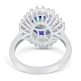 thumbnail image 4 of Vintage Art Deco Wedding Ring Oval Rainbow CZ 925 Sterling Silver Size 5, 4 of 7
