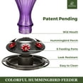 thumbnail image 2 of Kingsyard Glass Hummingbird Feeder 24 Ounces, 6 Feeding Ports, Ant Moat Included, Purple, 2 of 8