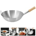thumbnail image 2 of Frying Wok Wooden Handle Wok Frying Wok Kitchen Cooking Tool Handheld Cooking Wok, 2 of 4