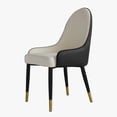 thumbnail image 5 of POVISON Modern Dining Chair With PU Leather (Set of 4), Black & Beige Chair, Metal Legs, 5 of 9
