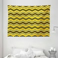 thumbnail image 1 of Yellow Chevron Tapestry, Horizontal Zigzag Stripes in Vibrant Colors Modern Graphic Artful, Wall Hanging for Bedroom Living Room Dorm Decor, 80W X 60L Inches, Yellow Orange Black, by Ambesonne, 1 of 2