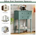 thumbnail image 4 of Knocbel Slim Antique Entry Console Table with 3 Drawers & Bottom Open Shelf, Solid Wood Narrow Sofa Couch Table for Entryway Hallway Living Room 23.7" W x 13" D x 31.4" H Light Blue, 4 of 19