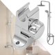 thumbnail image 5 of Soporte para cabezal de ducha, Base de rociador de baño cromada ajustable, soporte giratorio Abs, accesorios para el hogar (1 unidad, plateado), 5 of 5