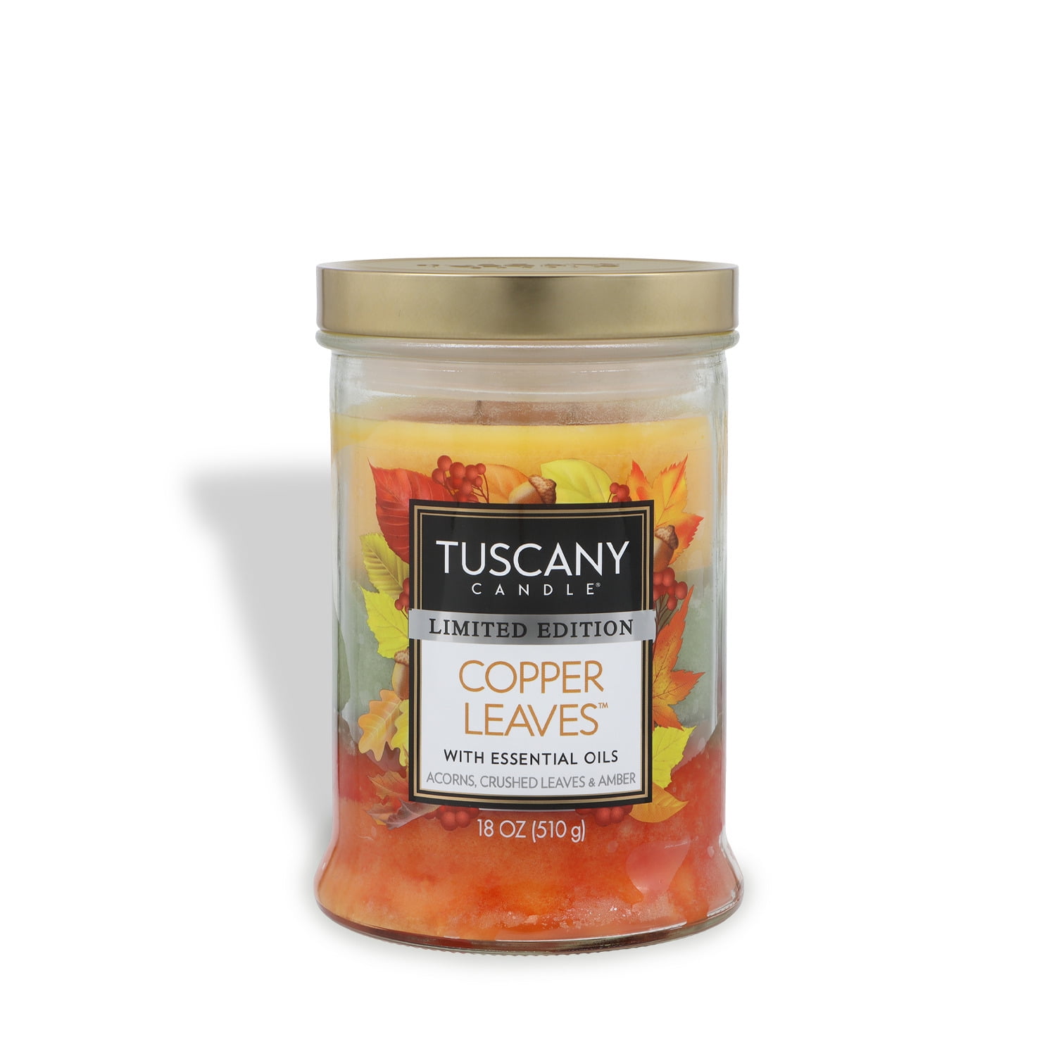 Copper Leaves®: Acorns Crushed Leaves Scented Fall Candle (18 oz)