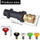 thumbnail image 2 of Adaptador de hidrolavadora para Karcher K2 K3 K4 K5 K6 K7, adaptador de conexión rápida Karcher con 5 boquillas de potencia de varios grados, 1/4' 2.5 GPM 3000 PSI, 2 of 5