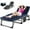 4-Fold Noble Black w/ 2 Sided Mattress & Pillow, variant on Slsy Folding Lounge Chair, 5-Position Adjustable Outdoor Reclining Chair, Folding Sleeping Bed Cot, Folding Chaise Lounge Chair for Pool Beach Patio Sunbathing