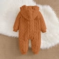 thumbnail image 5 of Annhoo Infant Girls Boys Hooded Jumpsuits Winter Fleece Zip Up Long Sleeve Rompers with Cute Ears Newborn Homewear, 5 of 9