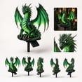 thumbnail image 5 of Glowing Emerald Green Dragon Solar Landscape Stake Light, Medieval Fantasy Guardian Dragon Resin Statue, Weatherproof Outdoor Light for Halloween Autumn Party Yard Path Display, 5 of 9