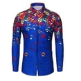 thumbnail image 1 of Camisa informal con estampado 3D de graffiti para hombre, de moda para exteriores, de calle, de primavera y verano, con solapa, manga larga, color negro, talla 6XL, de tela elástica, 1 of 6