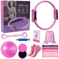 thumbnail image 4 of Feeray 14-Piece Yoga Pilates Kit for Women, Home Workout Equipment Set with Pilates Ring, Mini Ball, Sliders & Resistance Bands, 4 of 9
