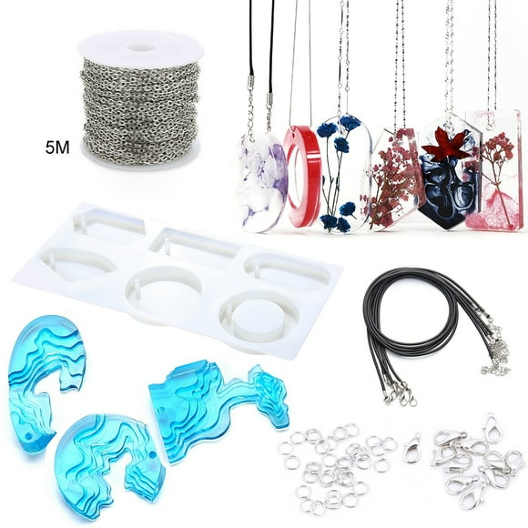 4PCS Jewelry Making Mold Creative DIY Resin Casting Mold with Jewelry Findings