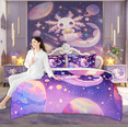 thumbnail image 4 of Feelyou Kawaii Axolotl Twin Bedding Sets 7-Piece, Mystic Outer Space Bedding Comforter Set, Purple Galaxy Sheet Sets, Breathable Room Decorative, 4 of 9