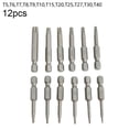 thumbnail image 1 of Lefu Useful 12Pcs 50mm 1/4 inch Hex Torx Head Screw Driver Bits Magnetic Set T5-T40, 1 of 10