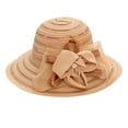 thumbnail image 2 of Karymi Beach Hat Elegant Organza Wide Floppy Brim Dress Hat with Handmade 3D Fabric Flower and Rhinestone, Layered Pleated Sheer Mesh Hat Kentucky Derby Hats for Women, 2 of 8