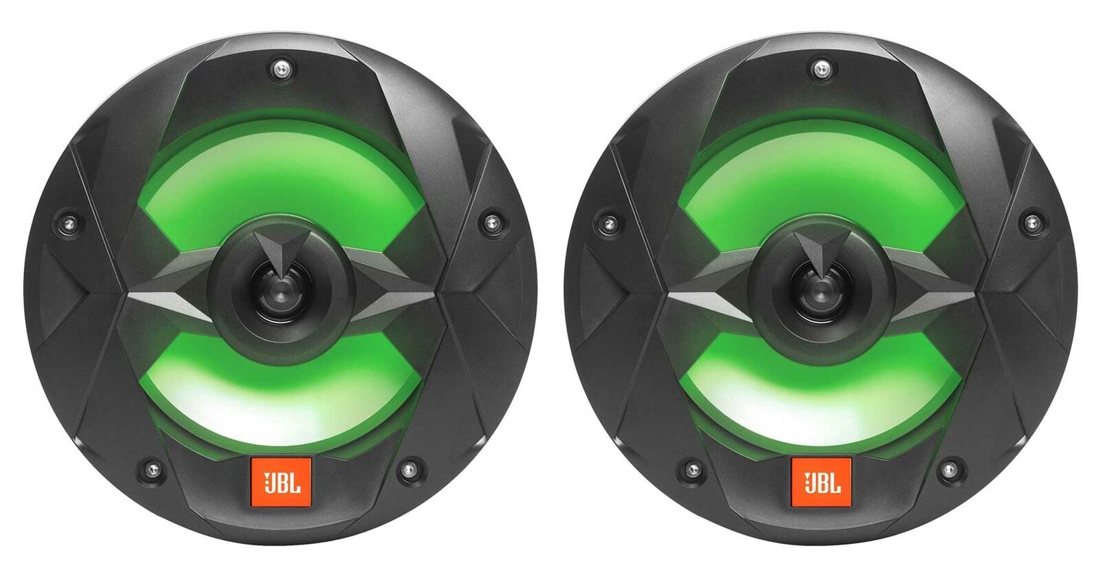 (2) JBL MS8LB 450 Watt 8" Black 2Way Marine Audio Boat Speakers w/RGB