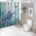 thumbnail image 7 of Orinice  Sea Turtle Shower Curtain Set Coastal Nautical Shower Curtain for Bathroom Summer Ocean Theme Coral Seashell Underwater Shower Curtain with12 Hooks, 60x72, 7 of 7