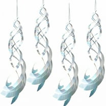 LAMIRO 4 Pieces 20 Inches Silver Spiral Bird Reflectors Deterrents for Outside,Hanging Reflective Wind Spinner Bird Repellent Devices Keep Animals Away for Outdoor Patio Lawn Garden Decorations