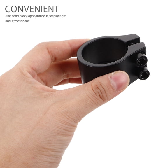 OFFIGAM 2Pcs Sturdy Aluminum Bike Seat Clamp Dual Screw Lock Seatpost Collar Black