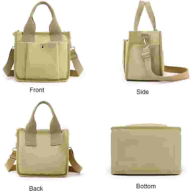 MAISON DE ROOM ROOM☆STRING CANVAS SHOULDER BAG Long/Mini Small Canvas Tote Bag with Pockets for Women, Cute Mini