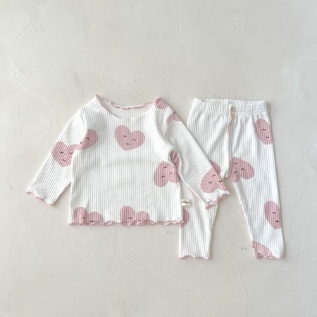 

Baby home clothes Autumn new style girl baby’s long sleeve pit rib cotton pajamas