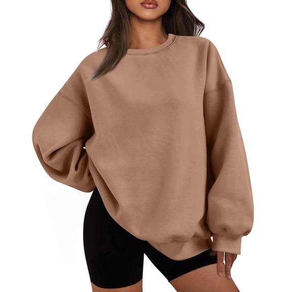 Crewneck Sweatshirts Women Fall Oversized Sweatshirt with Pockets Loose Fit Cute Hoodies Y2k Fashion Clothing, Size S-3XL