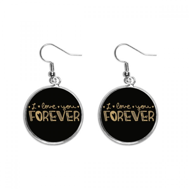 Love You Forever Gold quote Style Pendientes pendientes de plata colgantes joyas señora Unbranded M
