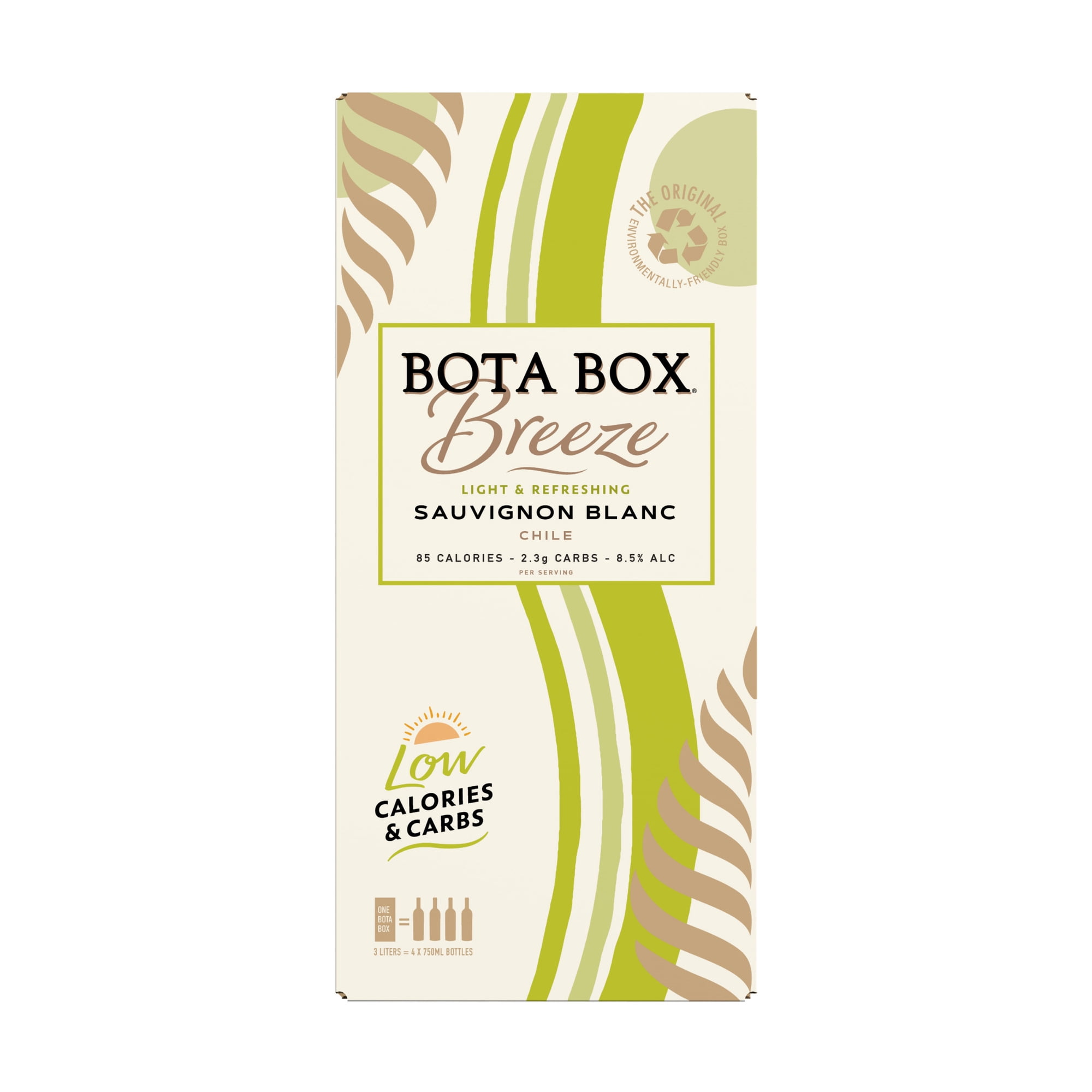 Bota Box Breeze Sauvignon Blanc White Wine, 3 L (Equals 4 x 750mL Glass Bottles), 8.5% ABV
