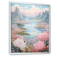 thumbnail image 2 of Designart "The Pastel Dreamscape Of Kawaii Lakes And Rivers I" Landscape Lake River Floater Framed Wall Decor, 2 of 5