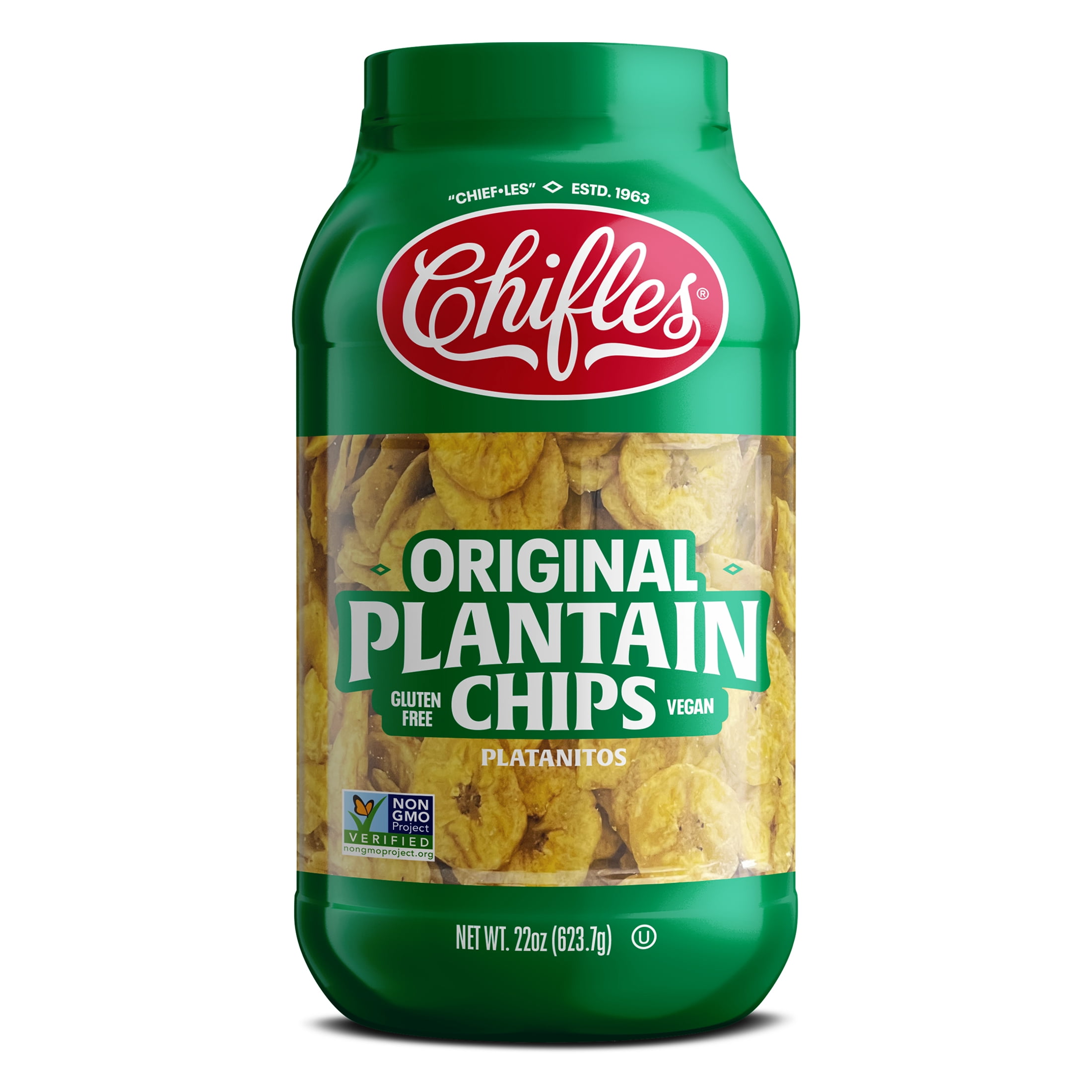 (3 pack) Chifles Original Plantain Chips Tub Everyday Healthy Snack, Natural, Gluten Free, Nut Free, Vegan, Kosher 23.8oz