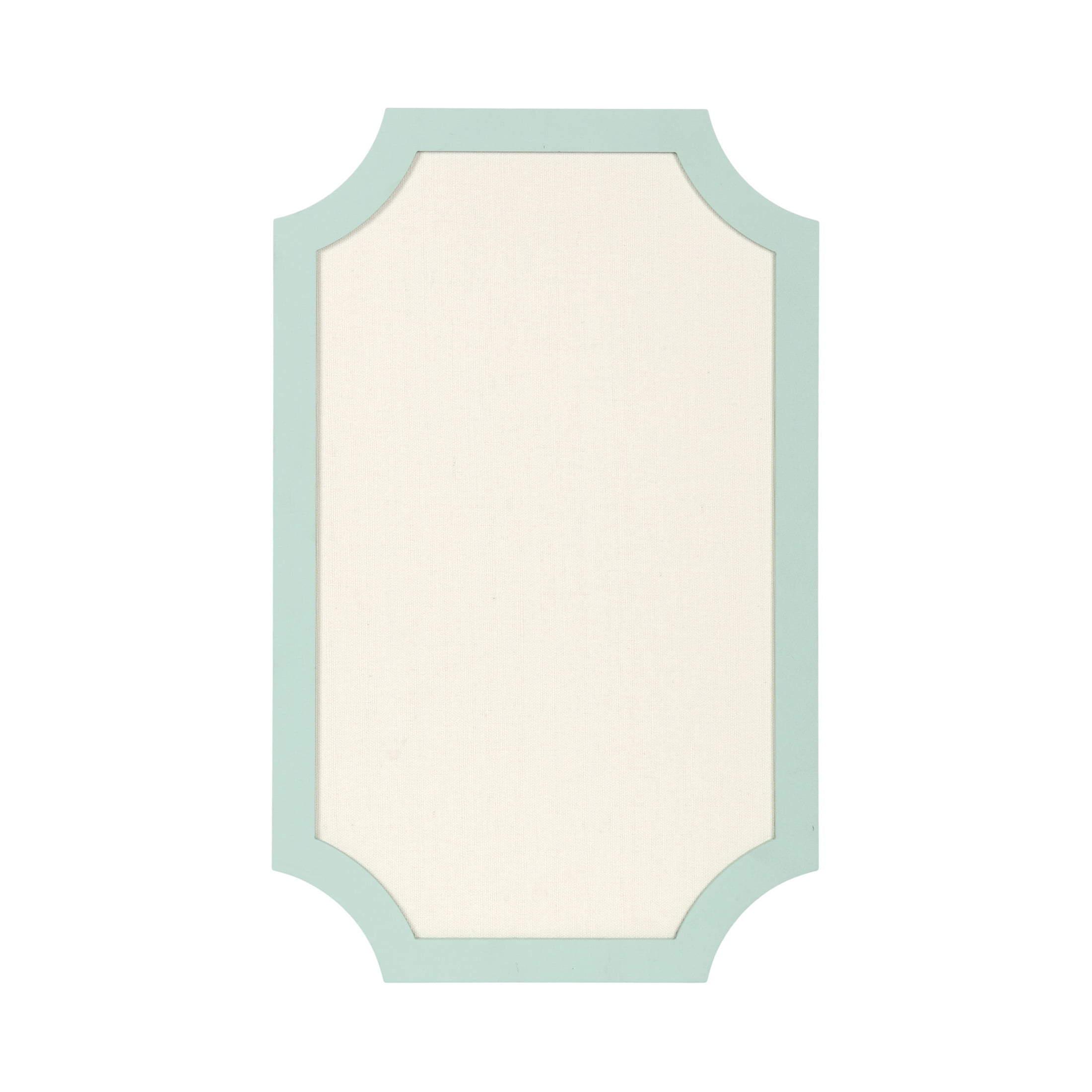 Kate and Laurel Holbrook Modern Framed Scallop Fabric Pinboard, 15 x 24, Green, Transitional Scalloped Bulletin Board for Use as Vision Board or Wall Organization