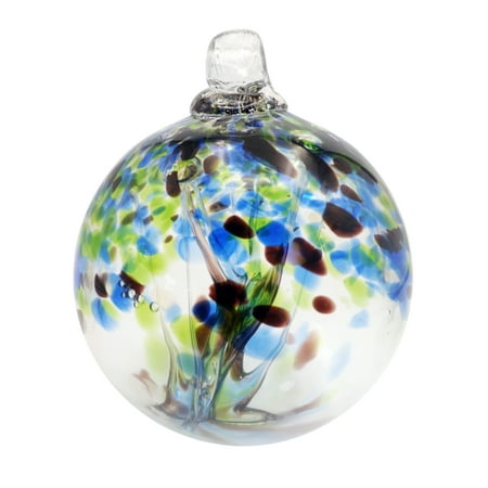

Homestock Mountain Majesty - Mystic Hand Blown Art Glass Ornament-6 D - Blue Glass China - 6 X 6 X 7.5 2 Lb - No Assembly Required Glass Construction