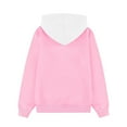 thumbnail image 4 of SonxaHe Little Girls Hoodies Solid Long Sleeve Pullover Hooded Sweatshirt Child Soft Comfy Loose Autumn Sweatshirts Pink,Sized 5-6, 4 of 6