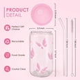 thumbnail image 3 of Vaso de cristal SANDJEST Butterfly con tapa acrílica, 473 ml, pajita, 3 of 8