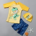 thumbnail image 2 of Bxsruta Baby Boy Swimsuit, Boys' Print Swimsuit Set Short Sleeved Top+swim Trunks+hat Swimming Three Piece Swimsuit Set, 2 of 4