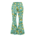 thumbnail image 6 of FKELYI Retro Lemon Flower Print Yoga Pants Bell Bottom Leggings Pants for Women Girls Flare Leggings Wide Leg Tummy Control Sweatpants Athletic Leggings for Workout Travel, XS, 6 of 7