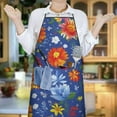 thumbnail image 6 of Pioneer Flower Floral Print Pattern Apron-Garden Aprons for Women with Pockets-Cotton Linen Waterproof Kitchen Cooking Gardening Aprons Adjustable for Kitchen,Cooking,BBQ and Salon 33x27 Inch, 6 of 7