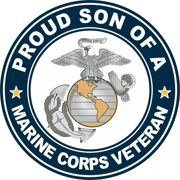 3.8 Inch U.S. Marine Corps Veteran Proud Son Decal