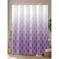 thumbnail image 4 of Fsddascl Moroccan Purple Shower Curtain Set - 72" x 78" Washable Bathtub Curtain with 12 Hooks, Geometric Gradient Plaid Modern Waterproof Fabric Stall Shower Curtains for Bathroom/Bathtub Décor, 4 of 6