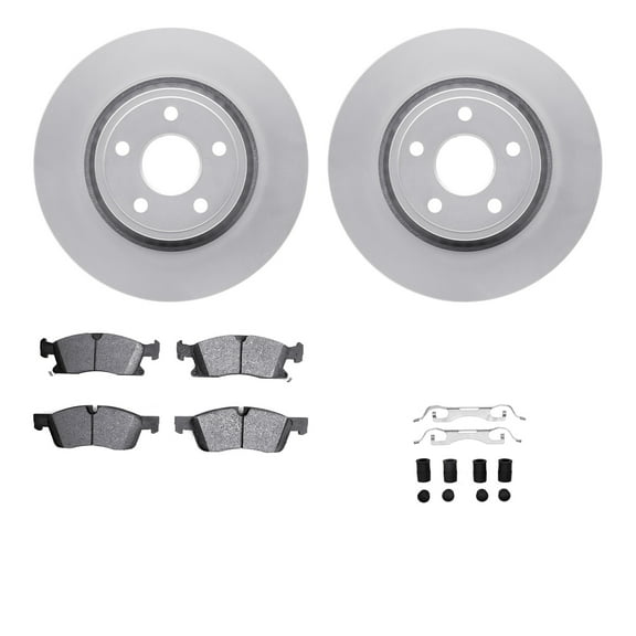 Dynamic Friction Company Front Geospec Brake Rotors with Heavy Duty Brake Pads includes Hardware 4212-42004