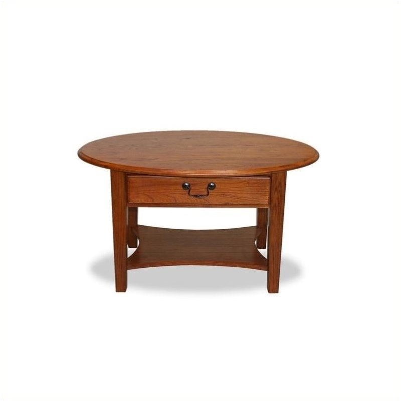 Bowery Hill Shaker Oval Coffee Table In, Small Oval Solid Wood Coffee Table