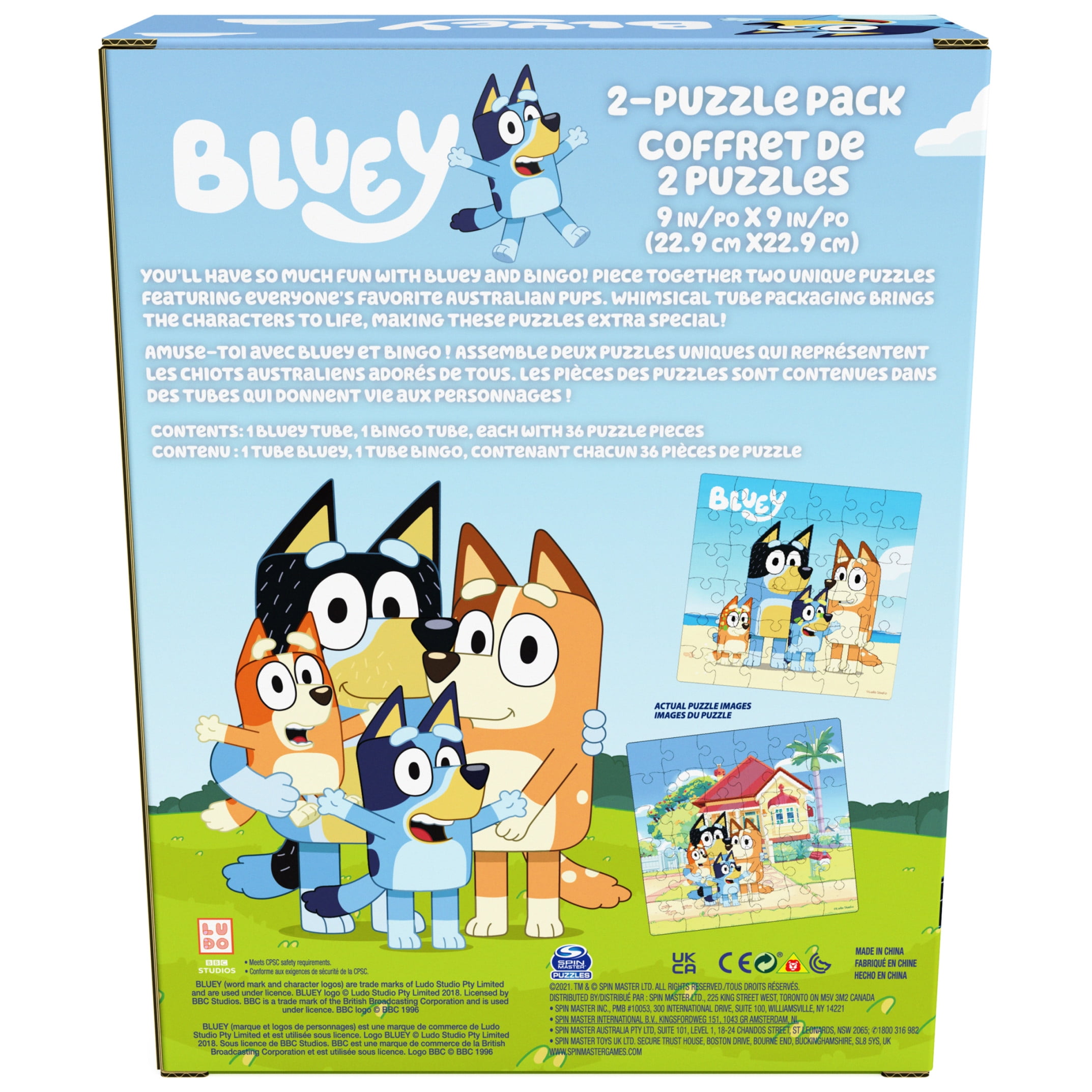 Bluey 36-Piece Jigsaw Puzzle 2-Pack, Fun Toy Gift Set for Kids