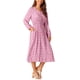 thumbnail image 4 of INSPIRE CHIC Vestidos de Otoño para Mujeres de Manga Larga con Escote en V Floral Boho Flowy Midi S Rosa, 4 of 5