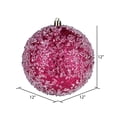 thumbnail image 2 of Vickerman 12" Fuchsia Glitter Hail Ball Ornament, 2 of 2