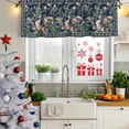 thumbnail image 5 of 2 Pack Valances for Window, Navy Blue Flowers Short Curtains for Kitchen Bedroom Living Room, Spring Floral Elegant Pastoral Botanical Rod Pocket Small Window Treatment Valance Drapes 42 x 12 Inch, 5 of 8