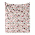 thumbnail image 1 of Birds Soft Flannel Fleece Blanket, Funny Birds with Hats Smiling Baby Mushrooms Flowers Creative Children Modern Doodle, Cozy Plush for Indoor and Outdoor Use, 70" x 90", Multicolor, by Ambesonne, 1 of 6
