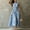 Sky Blue, variant on Morttic Women's Sleeveless Vertical Striped Midi Dress – Mock Neck Elastic Waist A-Line Flowy Casual Business Summer Dress Khaki,S