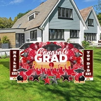 Victory Store Red Congrats Grad 36" x 72" Graduation Party Sign 22776