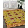 thumbnail image 2 of Ahgly Company Indoor Round Abstract Saffron Yellow Abstract Area Rugs, 4' Round, 2 of 6